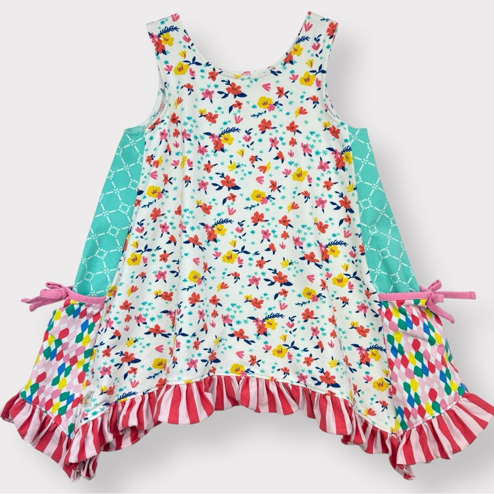 Sz 8 Wildflowers Short Cut Trapeze Top LaLa Land collection floral swing top